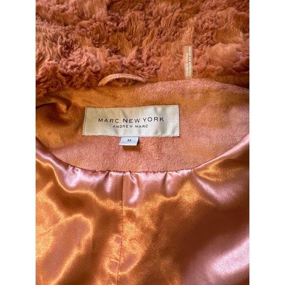 💖Marc New York, Andrew Marc salmon fur vest with pockets and gold button - Picture 7 of 10